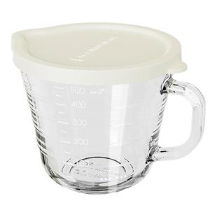 玻璃量杯带刻度有手柄带盖食品级牛奶杯耐高温微波炉家用烘焙打蛋