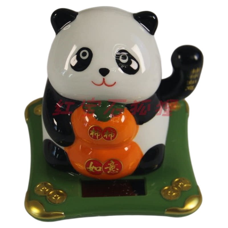 陶瓷招财熊猫寓意好运与财富