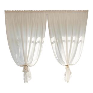 魔术贴窗帘免打孔安装简易纱帘透光不透人阳台飘窗短款自粘贴式沙