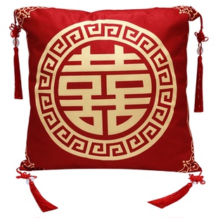 结婚喜字抱枕一对婚庆婚房婚礼敬茶改口跪垫套装布置装饰用品大全