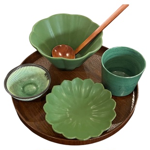 漫生活老板娘 绿意盎然 面碗托盘一人食家用仪式感餐厅早餐一套碗