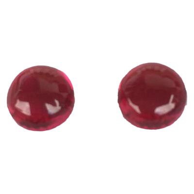 平底素面红宝石 红刚玉 裸石 圆形 戒面 圆形界 枚红色 人造宝石