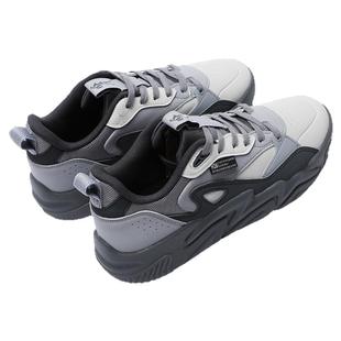 特步皮面男鞋暗流板鞋男2026冬季男款防水休闲鞋时尚厚底老爹鞋男