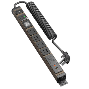 德木升降桌专用弹簧线插排电竞桌搭夹桌插座电脑桌面pdu排插线板