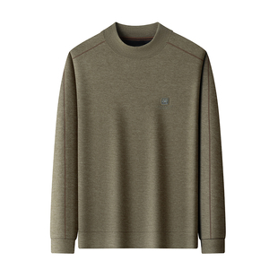 恒源祥冬季加绒加厚中年男士2025新款休闲时尚半高领针织保暖卫衣