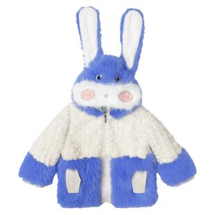 儿童皮草外套冬季新款女兔子棉服中小童加绒加厚棉袄宝宝毛毛上衣