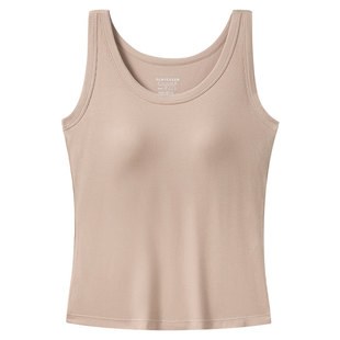 SCHIESSER舒雅女士文胸背心二合一免穿内衣5A抗菌背心上衣24491V