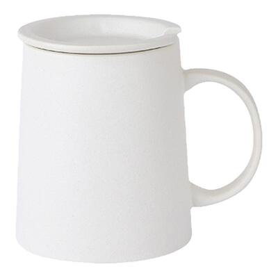 欧式简约黑灰白釉磨砂陶瓷杯带盖复古马克杯咖啡杯家用早餐杯定制
