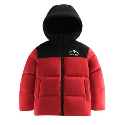 罗蒙红色连帽男童羽绒服