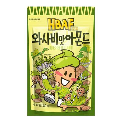 hbaf芭蜂汤姆农场山葵芥末味巴旦木仁坚果零食解馋营养小吃能量装