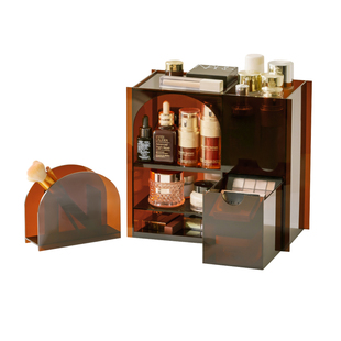 亚克力桌面收纳盒大容量多层精致高级感化妆品轻奢置物架2025新款