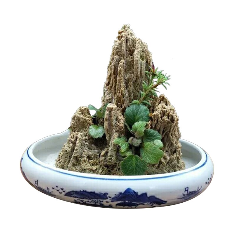 吸水奇石天然假山盆景鱼缸