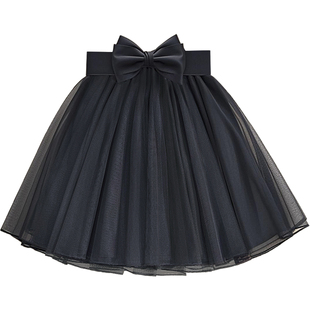 2025冬季黑色网纱蓬蓬裙半身裙蕾丝成人纱裙蛋糕高级感伞裙短裙女