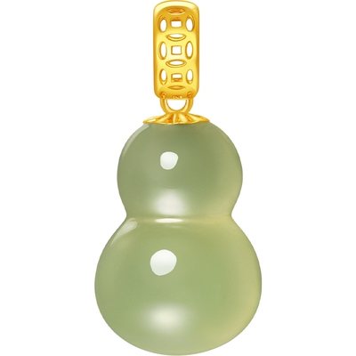 潮宏基葫芦18K金和田玉挂坠