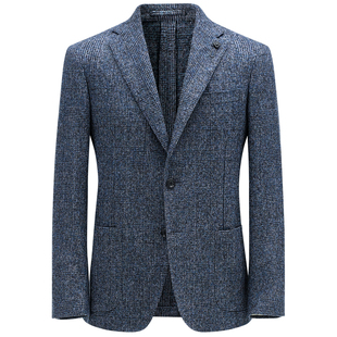 LARDINI意大利进口羊驼毛羊毛威尔士亲王格纹商务休闲西服男上衣