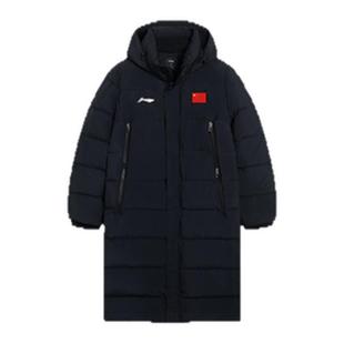 李宁长款羽绒服男女款2026冬季保暖情侣连帽加厚过膝外套体校大衣