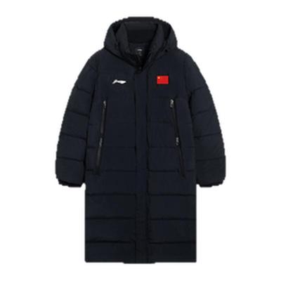 李宁长款羽绒服过膝外套体校大衣