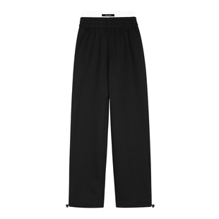 NEVA HU 【现货6折】阔腿运动加绒休闲裤女宽松直筒百搭拖地长裤