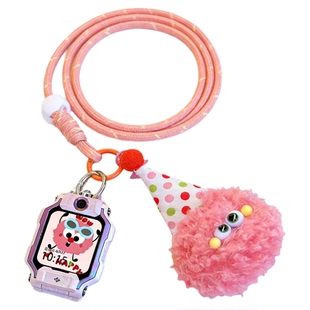 适用于小天才z11手表表带z10可爱礼貌煤球小熊z6pro挂绳z9/z8/z7保护套Z6S挂脖绳儿童d5/d2a/d3腕带Z5/q2配件