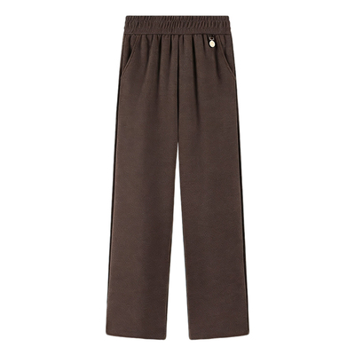 妈妈裤子春秋冬款毛呢休闲阔腿裤