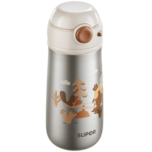 【新品】苏泊尔儿童纯钛弹盖吸管保温杯家用外出上学专用大容量