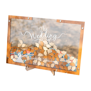 婚礼创意爱心木片签到框实木结婚个性定制订婚年会开学毕业签名板