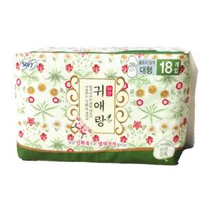 贵爱娘韩方纯棉卫生巾29cm 夜用18片 去异味缓解痛经韩国瞬吸