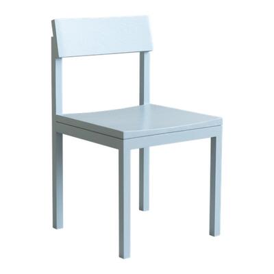 美之趣 设计师家用简约实木餐椅日式椅子淡蓝色ins餐桌椅babyblue