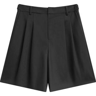 播休闲短裤女商场同款夏季通勤淡人阔腿直筒五分裤BDR2KD1004