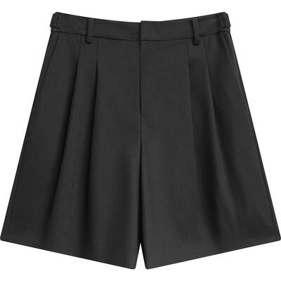 播休闲短裤女商场同款夏季通勤淡人阔腿直筒五分裤BDR2KD1004