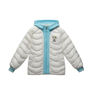 FILA KIDSx原田治联名系列童装儿童棉羽2024冬季女大童轻薄羽绒服