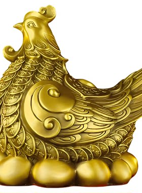 铜母鸡摆件客厅卧室装饰品
