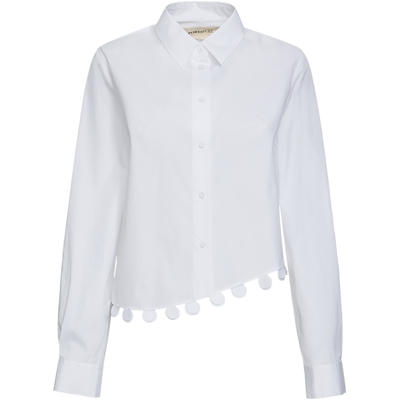 商场同款 宝姿PORTSPURE女装2025秋冬灵动元气短款长袖衬衫