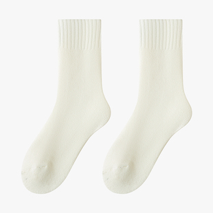 羊绒袜子女秋冬季中筒袜加绒加厚月子袜产后睡眠袜超厚保暖羊毛袜