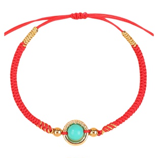 红绳轻奢高级感手链金线编织手绳绿松石本命年好运太岁手环男女款