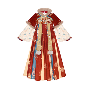 吉龙瑞彩|观山见童装国风汉服女童襦裙拜年服2025秋冬刺绣连衣裙
