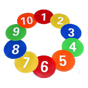 乃力数字地标垫平面软标志碟圆形标志盘标志物障碍物足球训练器材