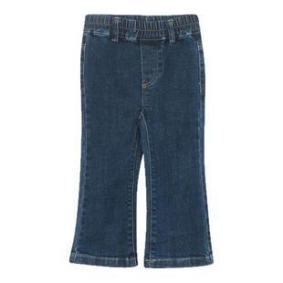 大耳象女童纯色微喇牛仔裤秋季新款宝儿百搭复古修身长裤子