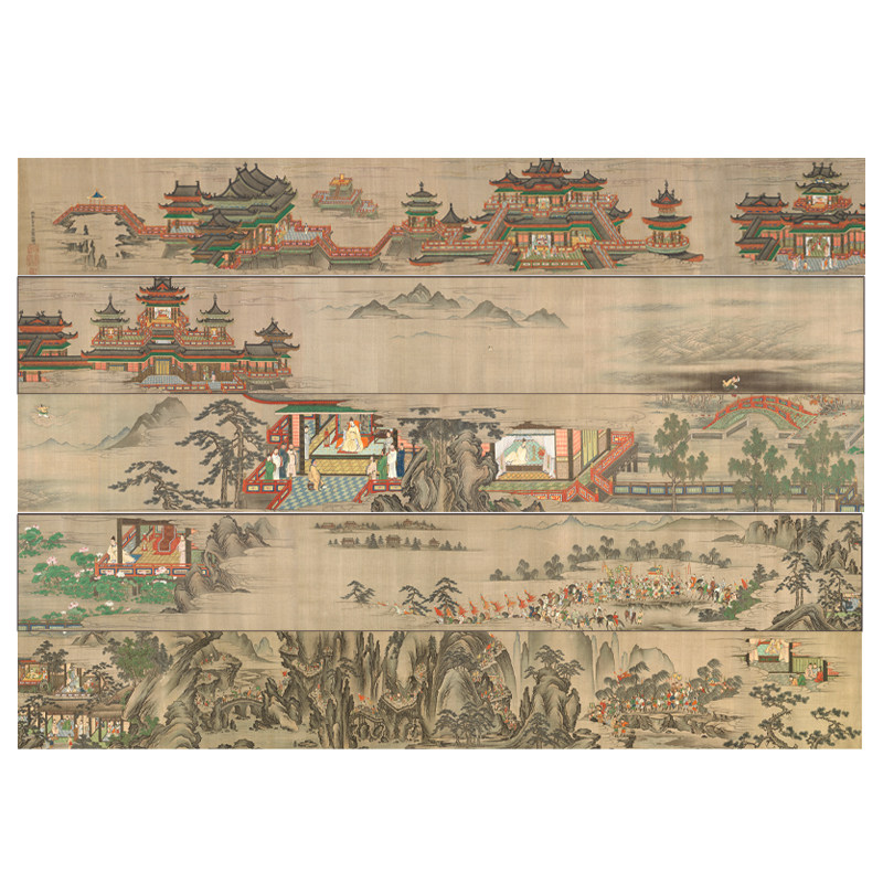 长恨歌下卷长卷画芯画稿复古古画