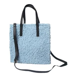 2024秋冬季毛毛包包女毛绒格子托特包女小众设计日韩手提包大容量