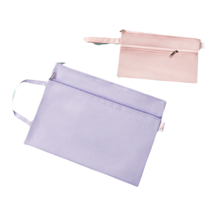 a4双层拉链袋定制文件袋加厚资料袋产检袋a5a6文具袋笔袋试卷收纳袋办公考试用大容量耐用手提化妆包分类袋