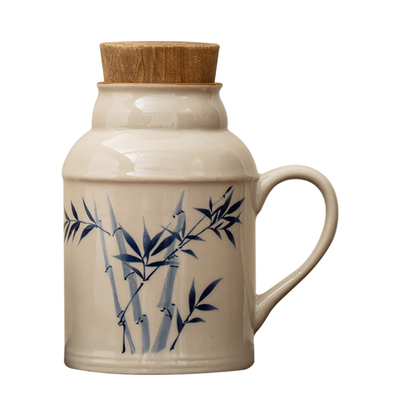 带盖办公室小暖壶万花陶瓷创意