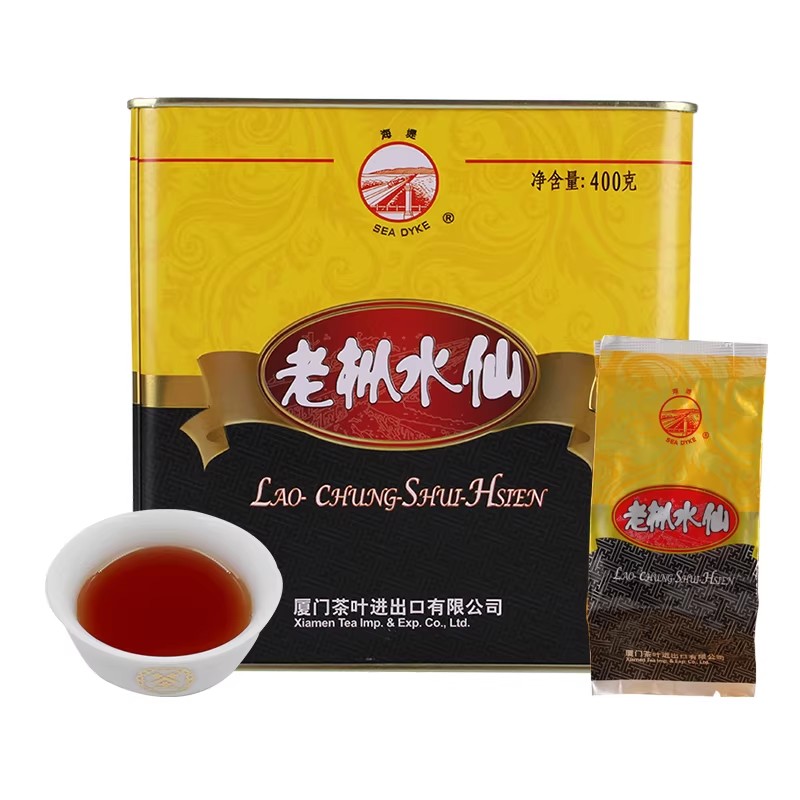 中粮中茶老枞水仙AT110海堤茶大岩水仙浓香型乌龙茶400克小泡罐装