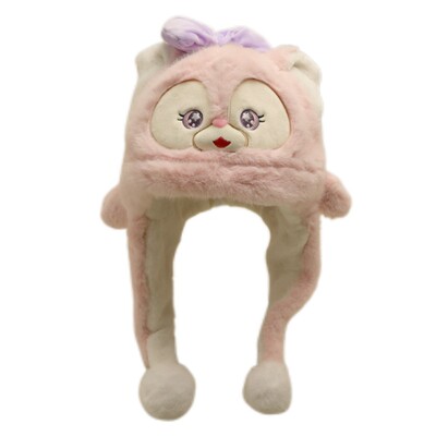 迪士尼雪莉玫可爱毛绒雷锋帽女冬