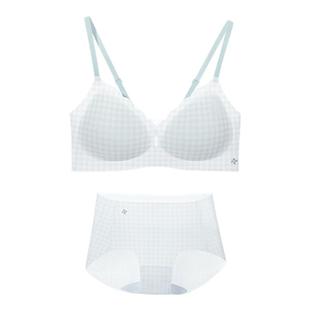 ubras无尺码浪花舒适格纹无痕背心细肩带吊带新款文胸罩内衣女