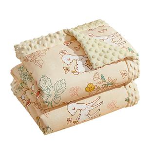豆豆毯婴儿盖毯专用新生a类母婴级秋冬厚毛毯四季竹棉宝宝小被子