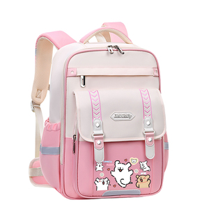 线条小狗书包小学生女孩三到六年级减负轻便大容量男童双肩背包