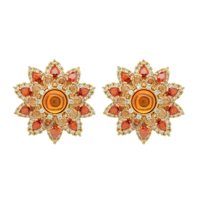 floremure古董廊太阳花琉璃耳饰