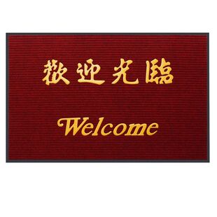 商用进门地毯迎宾门店防滑吸水商铺大门口地垫红色双条纹欢迎电梯