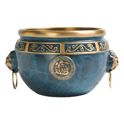 狮头双耳纯铜故宫仿古招财